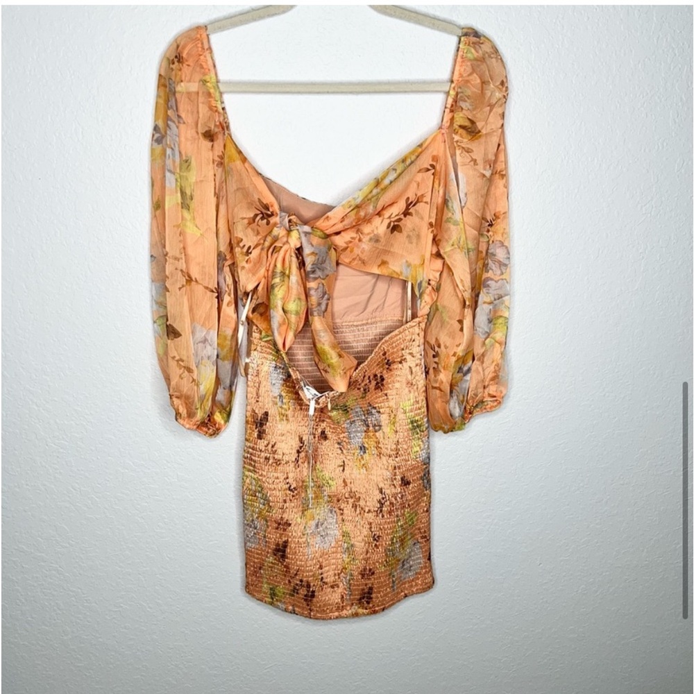 Orange floral Selfie Leslie Mini Dress 🧡 - Picture 6 of 10